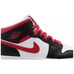 Air Jordan 1 Mid GS 'White Very Berry' Black/Very Berry/White 554725 016 AJ 1 Sneakers