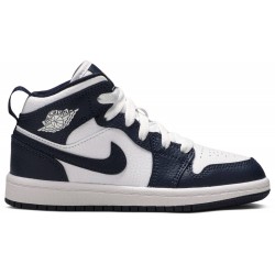 Air Jordan 1 Mid PS 'Obsidian' White/Metallic Gold/Obsidian 640734 174 AJ 1 Sneakers