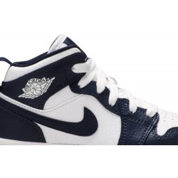 Air Jordan 1 Mid PS 'Obsidian' White/Metallic Gold/Obsidian 640734 174 AJ 1 Sneakers