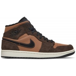 Air Jordan 1 Mid SE 'Dark Chocolate' Dark Chocolate/Archaeo Brown/Black/Crimson BlissDC7294 200 AJ 1 Sneakers