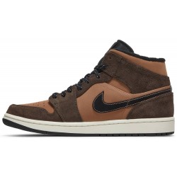 Air Jordan 1 Mid SE 'Dark Chocolate' Dark Chocolate/Archaeo Brown/Black/Crimson BlissDC7294 200 AJ 1 Sneakers