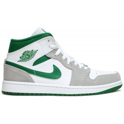 Air Jordan 1 Mid SE 'Grey Pine Green' White/Light Smoke Grey/Pine GreenDC7294 103 AJ 1 Sneakers