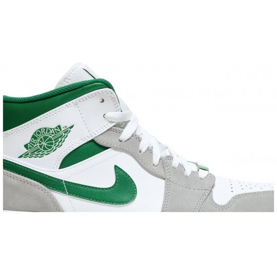 Air Jordan 1 Mid SE Grey Pine Green White/Light Smoke Grey/Pine GreenDC7294 103 AJ 1 Sneakers