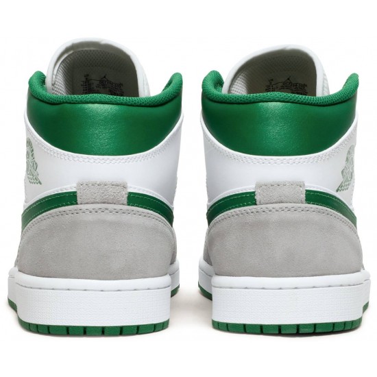 Air Jordan 1 Mid SE Grey Pine Green White/Light Smoke Grey/Pine GreenDC7294 103 AJ 1 Sneakers