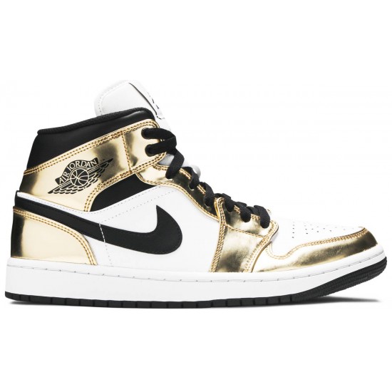 Air Jordan 1 Mid SE Metallic Gold Metallic Gold/Black/White/Black DC1419 700 AJ 1 Sneakers