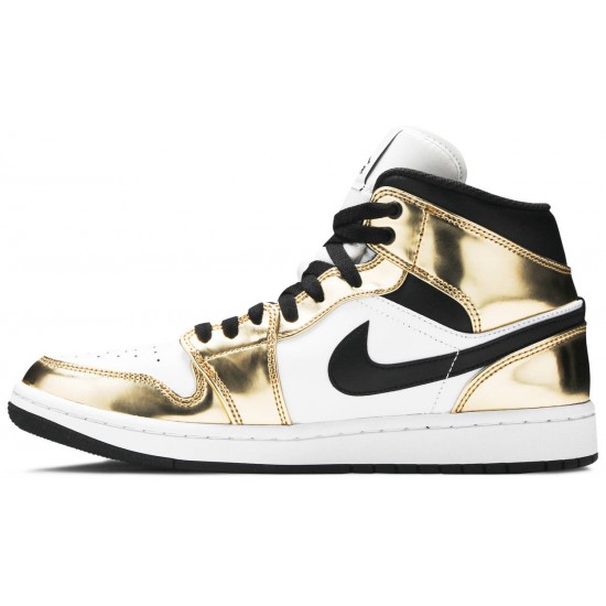 Air Jordan 1 Mid SE Metallic Gold Metallic Gold/Black/White/Black DC1419 700 AJ 1 Sneakers