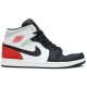 Air Jordan 1 Mid SE Red Black Toe White/Black/Light Smoke Grey/Gym Red 852542 100 AJ 1 Sneakers