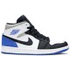 Air Jordan 1 Mid SE Royal Black Toe White/Black/Light Solar Flare Heather/Hyper Royal 852542 102 AJ 1 Sneakers