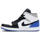 Air Jordan 1 Mid SE Royal Black Toe White/Black/Light Solar Flare Heather/Hyper Royal 852542 102 AJ 1 Sneakers