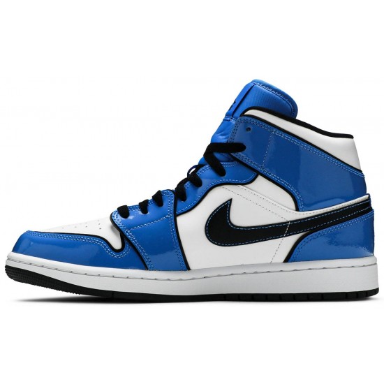 Air Jordan 1 Mid SE Signal Blue Signal Blue/White/Black DD6834 402 AJ 1 Sneakers