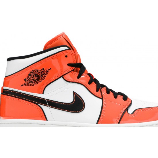 Air Jordan 1 Mid SE Turf Orange Turf Orange/Black/White DD6834 802 AJ 1 Sneakers