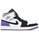 Air Jordan 1 Mid SE Varsity Purple White/Black/Light Solar Flare Heather/Varsity Purple852542 105 AJ 1 Sneakers