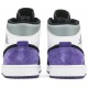 Air Jordan 1 Mid SE Varsity Purple White/Black/Light Solar Flare Heather/Varsity Purple852542 105 AJ 1 Sneakers