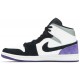 Air Jordan 1 Mid SE Varsity Purple White/Black/Light Solar Flare Heather/Varsity Purple852542 105 AJ 1 Sneakers