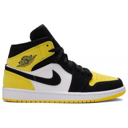 Air Jordan 1 Mid SE 'Yellow Toe' Black/Black-Tour Yellow-White 852542 071 AJ 1 Sneakers