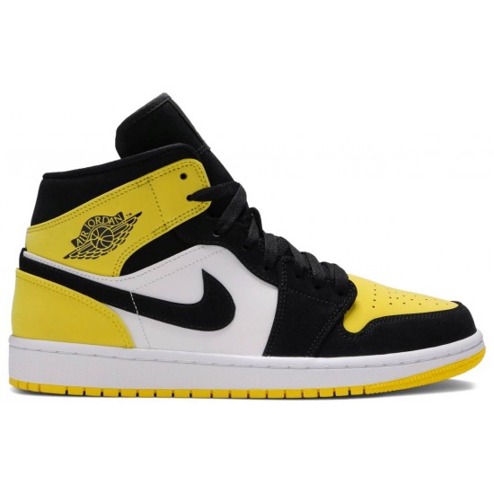 Air Jordan 1 Mid SE Yellow Toe Black/Black-Tour Yellow-White 852542 071 AJ 1 Sneakers