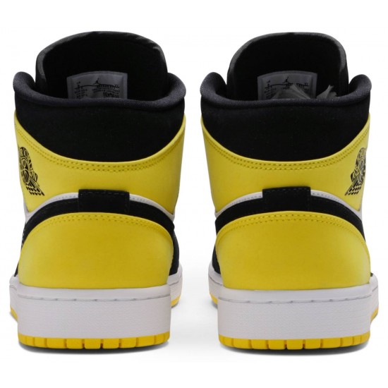 Air Jordan 1 Mid SE Yellow Toe Black/Black-Tour Yellow-White 852542 071 AJ 1 Sneakers