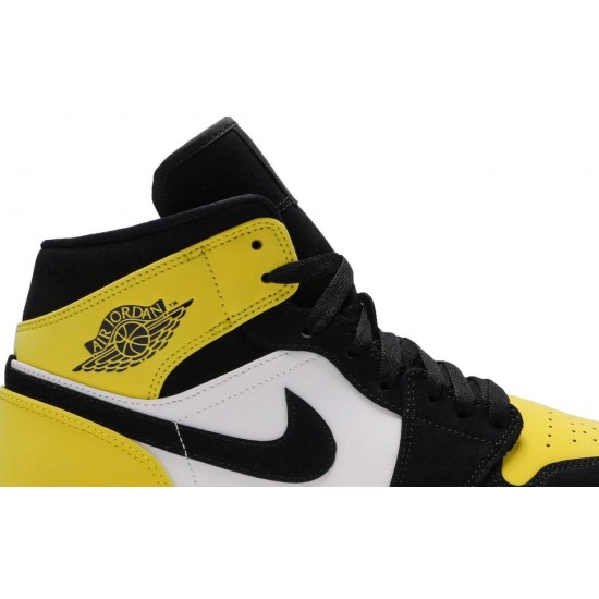 Air Jordan 1 Mid SE Yellow Toe Black/Black-Tour Yellow-White 852542 071 AJ 1 Sneakers