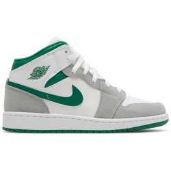 Air Jordan 1 Mid SE GS 'Grey Pine Green' White/Light Smoke Grey/Pine Green DC7248 103 AJ 1 Sneakers