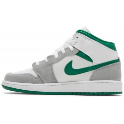 Air Jordan 1 Mid SE GS 'Grey Pine Green' White/Light Smoke Grey/Pine Green DC7248 103 AJ 1 Sneakers