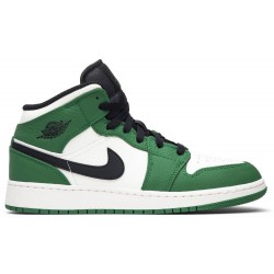 Air Jordan 1 Mid SE GS 'Pine Green' Pine Green/Black-Sail-Pine Green BQ6931 301 AJ 1 Sneakers