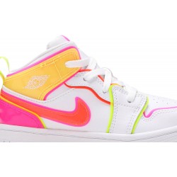 Air Jordan 1 Mid SE TD 'Edge Glow' White/Hyper Crimson/Pink Blast CV4613 100 AJ 1 Sneakers