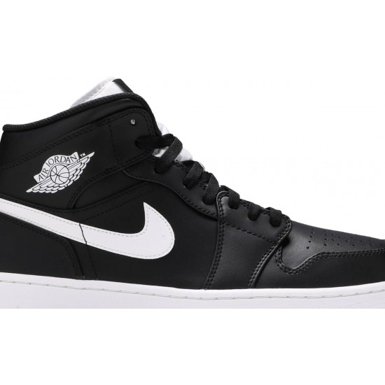 Air Jordan 1 Retro Mid Black White Black/White-White 554724 038 AJ 1 Sneakers