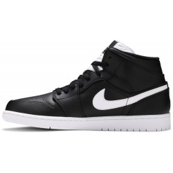 Air Jordan 1 Retro Mid 'Black White' Black/White-White 554724 038 AJ 1 Sneakers