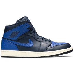 Air Jordan 1 Retro Mid 'Obsidian Royal' Obsidian/Game Royal-Summit White 554724 412 AJ 1 Sneakers