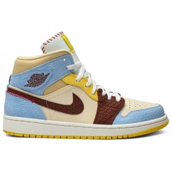 Maison Chateau Rouge x Air Jordan 1 Mid SE 'Fearless' Pale Vanilla/Cinnamon CU2803 200 AJ 1 Sneakers