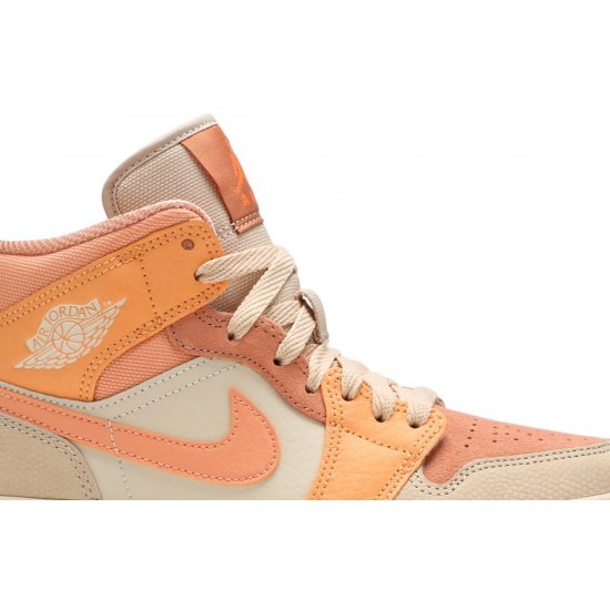 Wmns Air Jordan 1 Mid Apricot Atomic Orange/Apricot Agate/Terra Blush DH4270 800 AJ 1 Sneakers