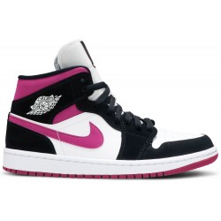 Wmns Air Jordan 1 Mid 'Cactus Flower' Black/Cactus Flower/White BQ6472 005 AJ 1 Sneakers