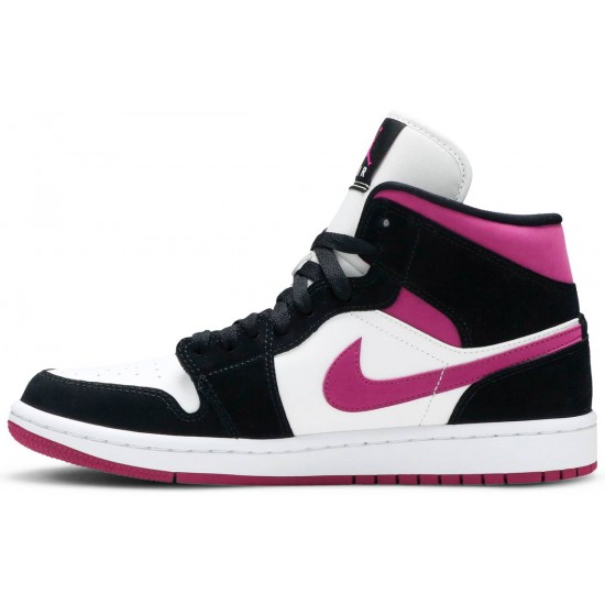 Wmns Air Jordan 1 Mid Cactus Flower Black/Cactus Flower/White BQ6472 005 AJ 1 Sneakers