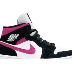 Wmns Air Jordan 1 Mid 'Cactus Flower' Black/Cactus Flower/White BQ6472 005 AJ 1 Sneakers