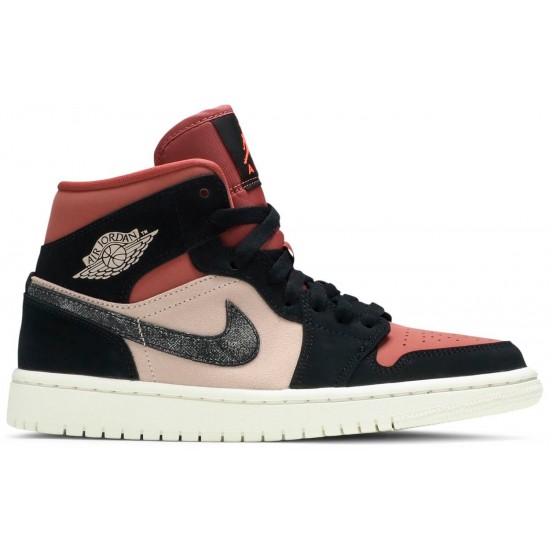 Wmns Air Jordan 1 Mid Canyon Rust Particle Beige/Black/Canyon Rust/Sail BQ6472 202 AJ 1 Sneakers