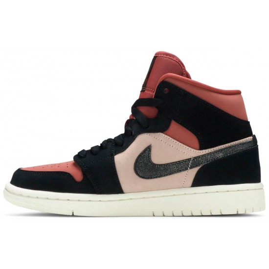 Wmns Air Jordan 1 Mid Canyon Rust Particle Beige/Black/Canyon Rust/Sail BQ6472 202 AJ 1 Sneakers