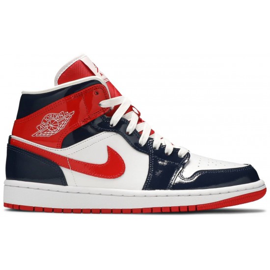 Wmns Air Jordan 1 Mid Champ Colors Midnight Navy/University Red DJ5984 400 AJ 1 Sneakers