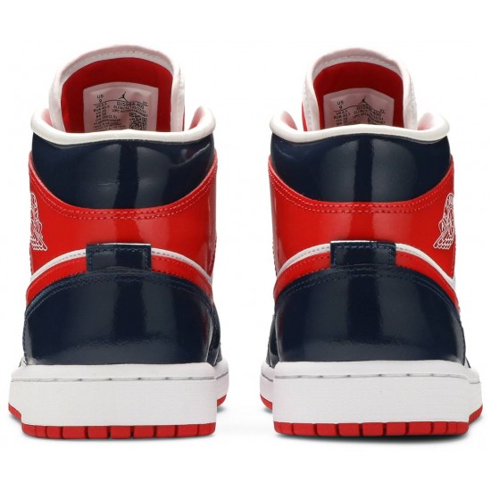 Wmns Air Jordan 1 Mid Champ Colors Midnight Navy/University Red DJ5984 400 AJ 1 Sneakers