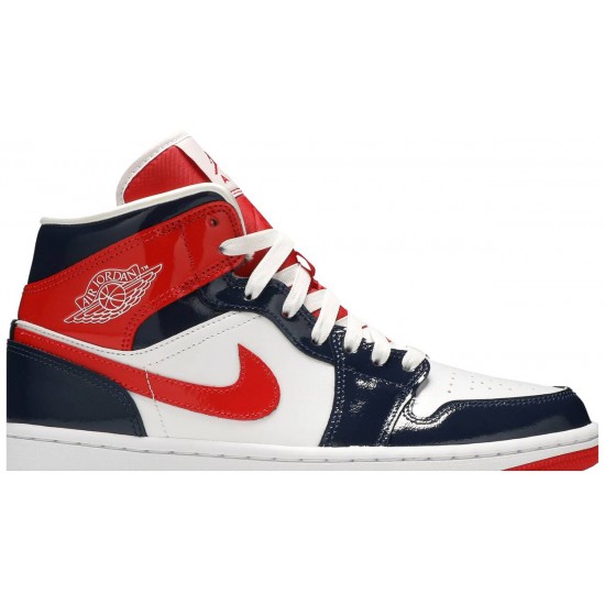 Wmns Air Jordan 1 Mid Champ Colors Midnight Navy/University Red DJ5984 400 AJ 1 Sneakers