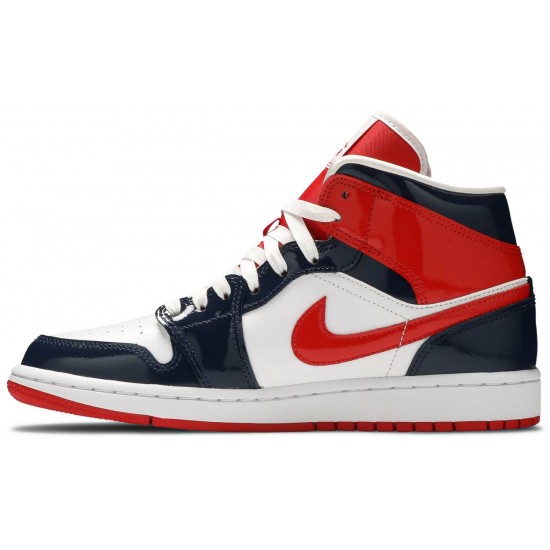 Wmns Air Jordan 1 Mid Champ Colors Midnight Navy/University Red DJ5984 400 AJ 1 Sneakers