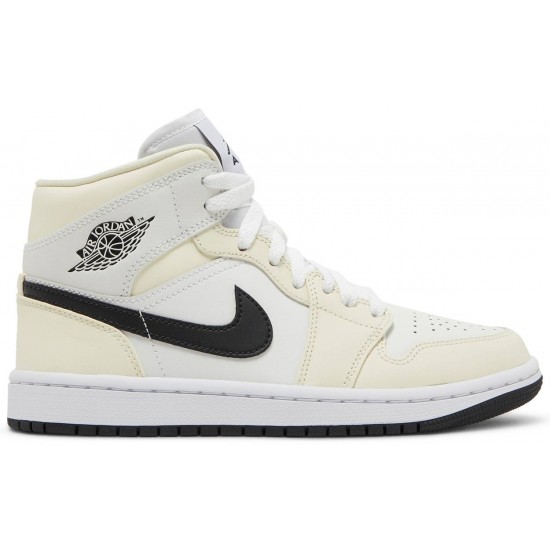 Wmns Air Jordan 1 Mid Coconut Milk Coconut Milk/Black/Summit White/White BQ6472 121 AJ 1 Sneakers