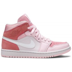 Wmns Air Jordan 1 Mid 'Digital Pink' Digital Pink/White/Pink Foam/Sail CW5379 600 AJ 1 Sneakers