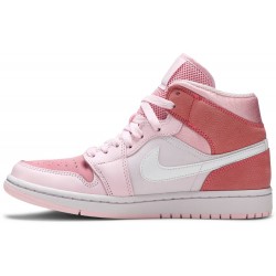 Wmns Air Jordan 1 Mid 'Digital Pink' Digital Pink/White/Pink Foam/Sail CW5379 600 AJ 1 Sneakers