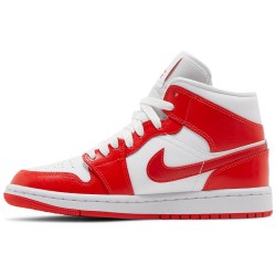 Wmns Air Jordan 1 Mid 'Habanero Red' White/White/Habanero RedBQ6472 116 AJ 1 Sneakers