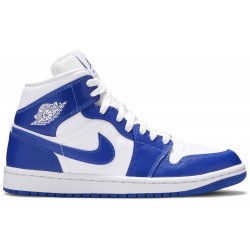 Wmns Air Jordan 1 Mid 'Kentucky Blue' White/Hyper Royal/WhiteBQ6472 104 AJ 1 Sneakers