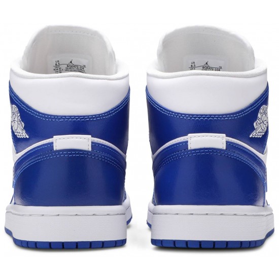 Wmns Air Jordan 1 Mid Kentucky Blue White/Hyper Royal/WhiteBQ6472 104 AJ 1 Sneakers