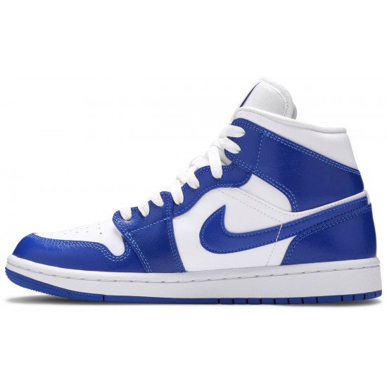 Wmns Air Jordan 1 Mid Kentucky Blue White/Hyper Royal/WhiteBQ6472 104 AJ 1 Sneakers