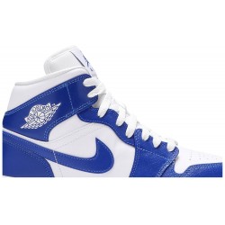 Wmns Air Jordan 1 Mid 'Kentucky Blue' White/Hyper Royal/WhiteBQ6472 104 AJ 1 Sneakers