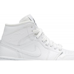 Wmns Air Jordan 1 Mid 'White Snakeskin' White/White BQ6472 110 AJ 1 Sneakers