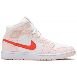 Wmns Air Jordan 1 Mid SE 'Corduroy' Sail/Orange Quartz/White/OrangeDA8009 108 AJ 1 Sneakers